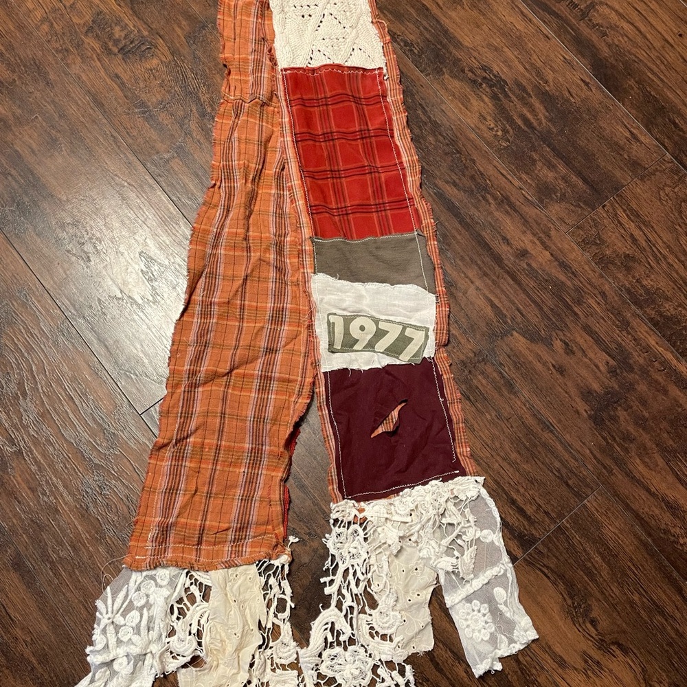 Handmade patchwork long patchwork scarf - Picture 2 of 2